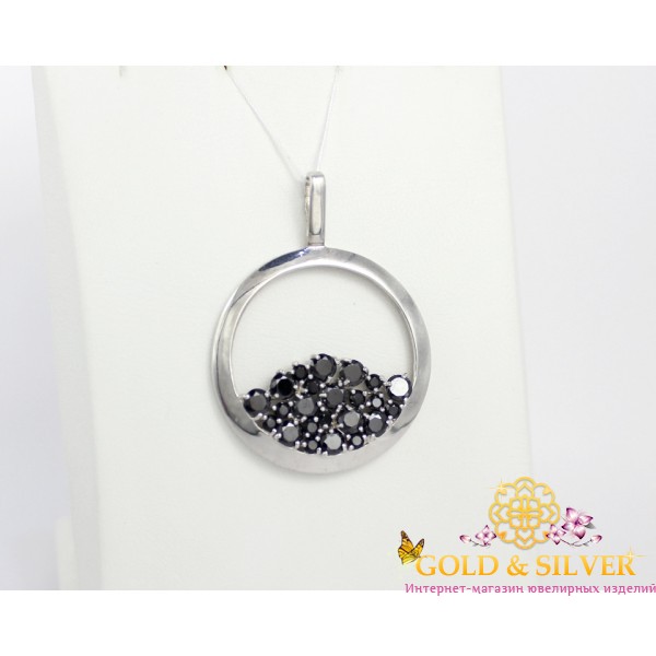 Жіночий кулон срібний "Авангард" чорні фіаніти 3880р , Gold &amp Silver Gold & Silver, Украина